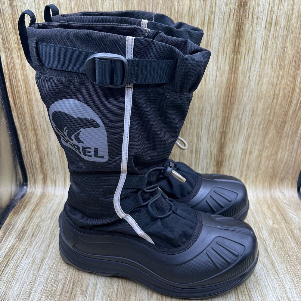 Sorel Alpha Pac Men's Size 8 Black Waterproof Insulated Boots NM1485-010